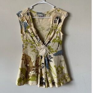 Anthropologie y2k Yoana Baraschi crochet baby doll top - XS